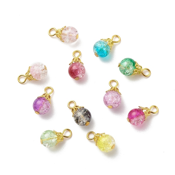 PandaHall Crackle Glass Pendants, with Iron Findings, Round, Mixed Color, 15~15.5x8mm, Hole: 2.5mm Iron+Glass Round Multicolor
PandaHall Crackle Glass Pendants, with Iron Findings, Round, Mixed Color, 15~15.5x8mm, Hole: 2.5mm Iron+Glass Round Multicolor