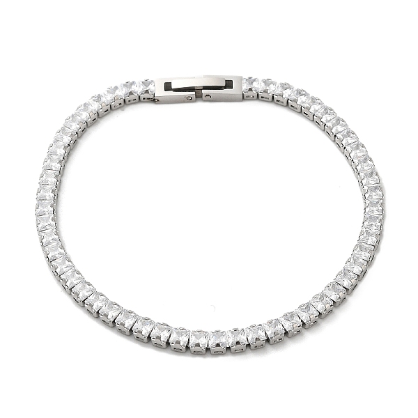 PandaHall Clear Cubic Zirconia Tennis Bracelet, 304 Stainless Steel Square Link Chain Bracelet, Stainless Steel Color, 7-1/2 inch(19~19.2cm)...
PandaHall Clear Cubic Zirconia Tennis Bracelet, 304 Stainless Steel Square Link Chain Bracelet, Stainless Steel Color, 7-1/2 inch(19~19.2cm)...