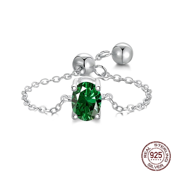 PandaHall Rhodium Plated 925 Sterling Silver Rolo Chain Rings, Birthstone Ring, with Cubic Zirconia Oval for Women, Adjustable Slider Ring..., Green
PandaHall Rhodium Plated 925 Sterling Silver Rolo Chain Rings, Birthstone Ring, with Cubic Zirconia Oval for Women, Adjustable Slider Ring..., Green