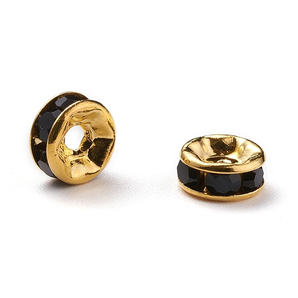 PandaHall Brass Grade A Rhinestone Spacer Beads, Golden Plated, Rondelle, Nickel Free, Jet, 6x3mm, Hole: 1mm Brass+Rhinestone Rondelle Black
PandaHall Brass Grade A Rhinestone Spacer Beads, Golden Plated, Rondelle, Nickel Free, Jet, 6x3mm, Hole: 1mm Brass+Rhinestone Rondelle Black