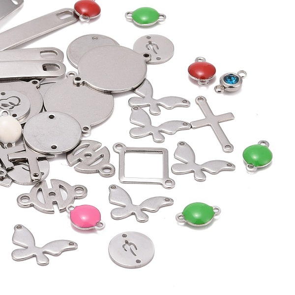 PandaHall Stainless Steel Links/Connectors, Mixed Shape, Mixed Color, 7~38.5x3.5~50x0.8~4mm, Hole: 1~3mm Stainless Steel Mixed Shapes
PandaHall Stainless Steel Links/Connectors, Mixed Shape, Mixed Color, 7~38.5x3.5~50x0.8~4mm, Hole: 1~3mm Stainless Steel Mixed Shapes