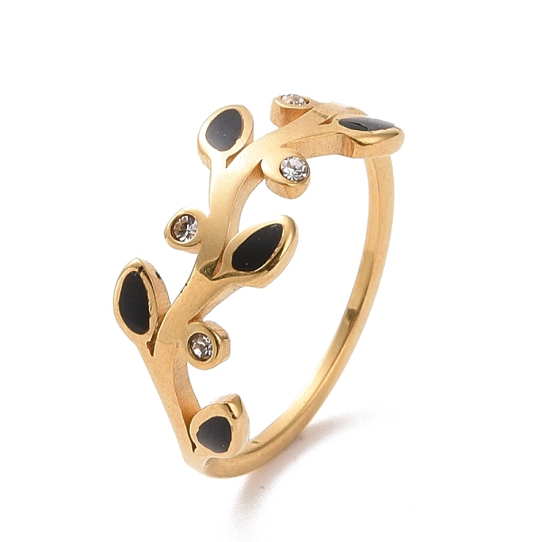 PandaHall Crystal Rhinestone Leaf Finger Ring with Enamel, Ion Plating(IP) 304 Stainless Steel Jewelry for Women, Golden, US Size 6~9..., Clear
PandaHall Crystal Rhinestone Leaf Finger Ring with Enamel, Ion Plating(IP) 304 Stainless Steel Jewelry for Women, Golden, US Size 6~9..., Clear