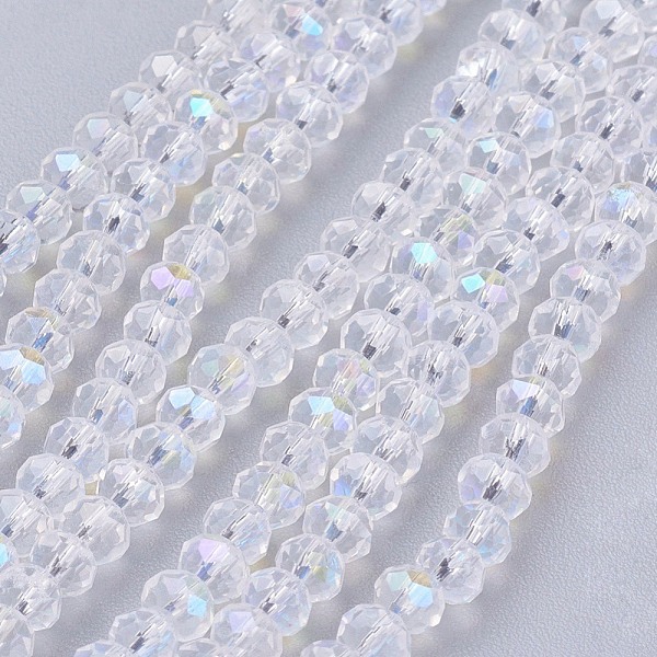 PandaHall Electroplate Glass Bead Strands, AB Color, Faceted, Rondelle, Clear AB, 3x2mm, Hole: 0.5mm, about 113~115pcs/strand, 32~33cm Glass..., White
PandaHall Electroplate Glass Bead Strands, AB Color, Faceted, Rondelle, Clear AB, 3x2mm, Hole: 0.5mm, about 113~115pcs/strand, 32~33cm Glass..., White
