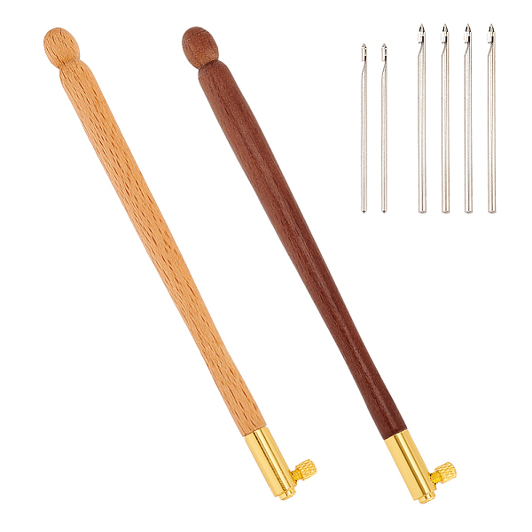 PandaHall 2 Sets 2 Colors Wood Tambour Hooks, with Steel Needles, for 3D French Embroidery Crochet Tools, Mixed Color, 122x12x6mm, 1..., Multicolor
PandaHall 2 Sets 2 Colors Wood Tambour Hooks, with Steel Needles, for 3D French Embroidery Crochet Tools, Mixed Color, 122x12x6mm, 1..., Multicolor