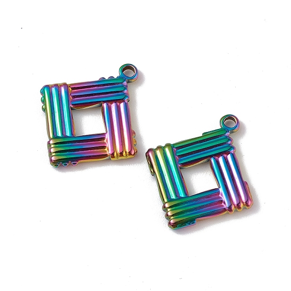 PandaHall Ion Plating(IP) 304 Stainless Steel Pendants, Rhombus Charm, Rainbow Color, 17x15.5x1.7mm, Hole: 1.2mm 304 Stainless Steel Rhombus
PandaHall Ion Plating(IP) 304 Stainless Steel Pendants, Rhombus Charm, Rainbow Color, 17x15.5x1.7mm, Hole: 1.2mm 304 Stainless Steel Rhombus