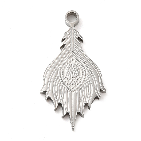 PandaHall 304 Stainless Steel Pendants, Peacock Feather Charm, Stainless Steel Color, 27x14x2mm, Hole: 2mm 304 Stainless Steel Feather
PandaHall 304 Stainless Steel Pendants, Peacock Feather Charm, Stainless Steel Color, 27x14x2mm, Hole: 2mm 304 Stainless Steel Feather