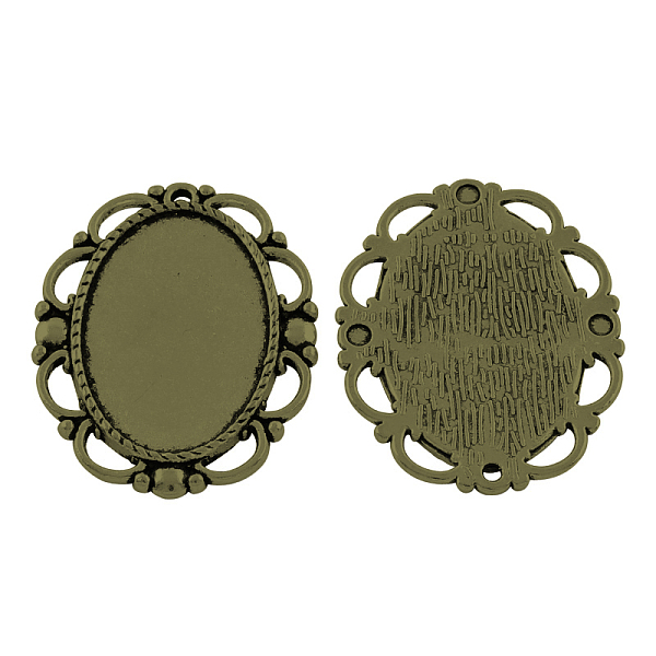 PandaHall Tibetan Style Alloy Oval Pendant Cabochon Settings, Cadmium Free & Nickel Free & Lead Free, Antique Bronze, 39x30.5x3mm, Hole: 2mm...
PandaHall Tibetan Style Alloy Oval Pendant Cabochon Settings, Cadmium Free & Nickel Free & Lead Free, Antique Bronze, 39x30.5x3mm, Hole: 2mm...