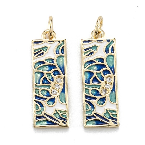 PandaHall Brass Micro Pave Clear Cubic Zirconia Pendants, with Enamel and Jump Rings, Rectangle, Real 18K Gold Plated, 22x8x1.5mm, Hole: 4mm...
PandaHall Brass Micro Pave Clear Cubic Zirconia Pendants, with Enamel and Jump Rings, Rectangle, Real 18K Gold Plated, 22x8x1.5mm, Hole: 4mm...