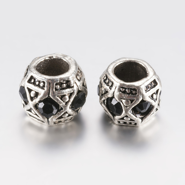PandaHall Tibetan Style Alloy Rhinestone European Beads, Large Hole Beads, Barrel, Antique Silver, Black, 10x8mm, Hole: 5mm Alloy+Rhinestone...
PandaHall Tibetan Style Alloy Rhinestone European Beads, Large Hole Beads, Barrel, Antique Silver, Black, 10x8mm, Hole: 5mm Alloy+Rhinestone...
