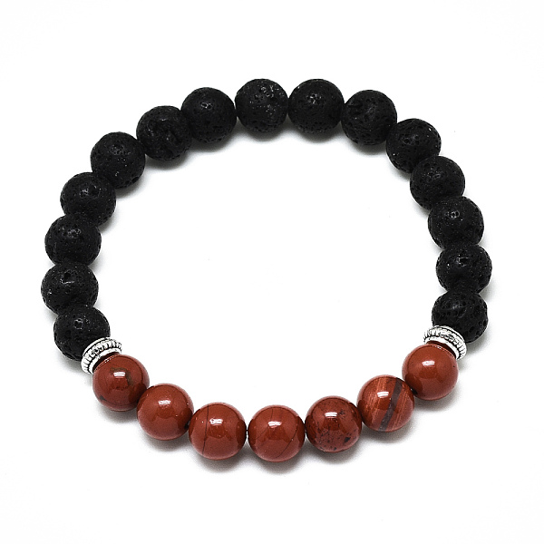 PandaHall Natural Red Jasper Beads Stretch Bracelets, with Synthetic Lava Rock Beads and Alloy Beads, Round, Inner Diameter: 2-1/8 inch...
PandaHall Natural Red Jasper Beads Stretch Bracelets, with Synthetic Lava Rock Beads and Alloy Beads, Round, Inner Diameter: 2-1/8 inch...