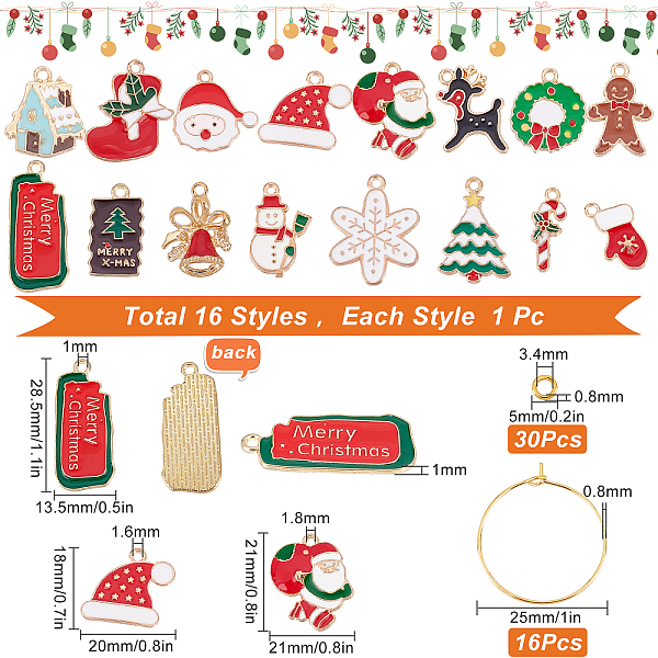 PandaHall SUNNYCLUE 1 Box 16 Set Christmas Wine Glass Markers Charms Wine Glass Markers for Stemless Glasses Enamel Christmas Charms Jingle..., Multicolor
PandaHall SUNNYCLUE 1 Box 16 Set Christmas Wine Glass Markers Charms Wine Glass Markers for Stemless Glasses Enamel Christmas Charms Jingle..., Multicolor
