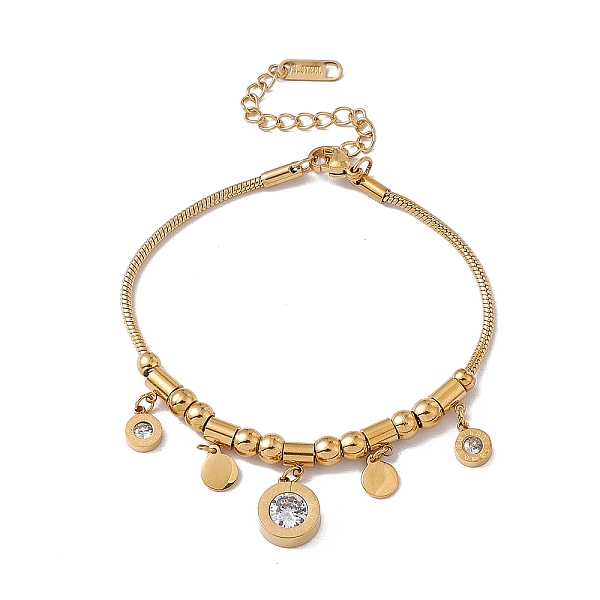 PandaHall Crystal Rhinestone Roman Numeral Charm Bracelet with Round Snake Chains, 304 Stainless Steel Jewelry for Women, Golden, 7-1/8 inch...
PandaHall Crystal Rhinestone Roman Numeral Charm Bracelet with Round Snake Chains, 304 Stainless Steel Jewelry for Women, Golden, 7-1/8 inch...