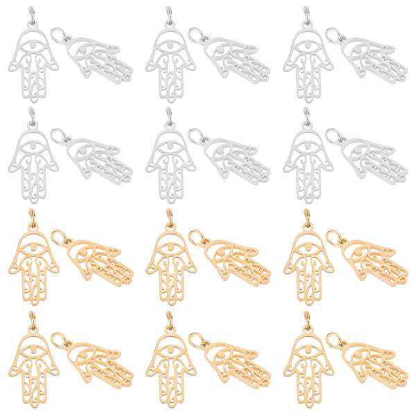 PandaHall Unicraftale 201 Stainless Steel Pendants, Hamsa Hand/Hand of Miriam with Eye, Golden & Stainless Steel Color, 21.5x13x1mm, Hole...
PandaHall Unicraftale 201 Stainless Steel Pendants, Hamsa Hand/Hand of Miriam with Eye, Golden & Stainless Steel Color, 21.5x13x1mm, Hole...