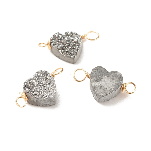 PandaHall Natural Druzy Agate Connector Charms, with Golden Tone Copper Wire, Dyed, Heart, Silver, 18~20x9~10x4~5mm, Hole: 3mm Agate+Crystal...
PandaHall Natural Druzy Agate Connector Charms, with Golden Tone Copper Wire, Dyed, Heart, Silver, 18~20x9~10x4~5mm, Hole: 3mm Agate+Crystal...