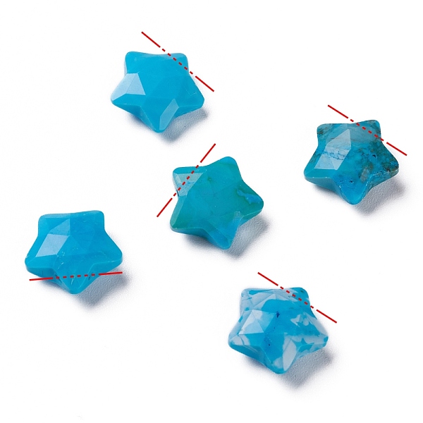 PandaHall Natural Howlite Charms, Dyed & Heated, Star, Faceted, 13~13.5x14~14.5x6~6.5mm, Hole: 0.8mm Howlite Star
PandaHall Natural Howlite Charms, Dyed & Heated, Star, Faceted, 13~13.5x14~14.5x6~6.5mm, Hole: 0.8mm Howlite Star