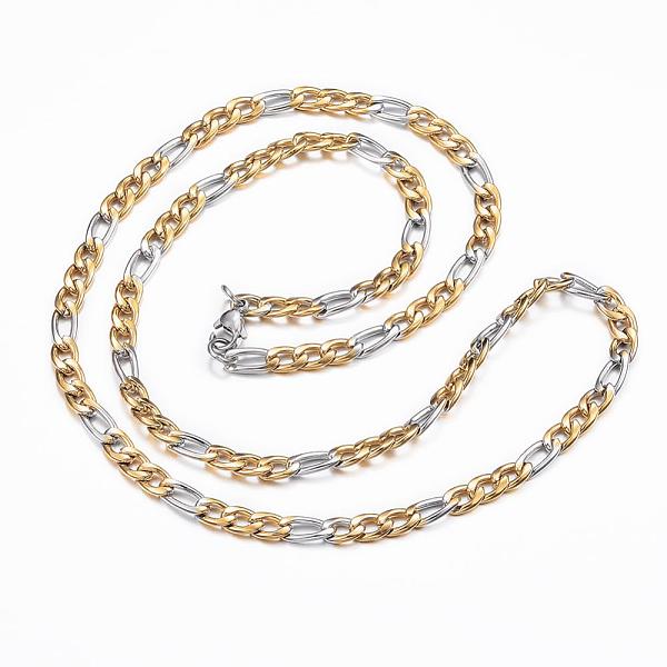 PandaHall 304 Stainless Steel Figaro Chain Necklaces, with Lobster Claw Clasps , Golden & Stainless Steel Color, 23.62 inch(60cm), 5x1.2mm...
PandaHall 304 Stainless Steel Figaro Chain Necklaces, with Lobster Claw Clasps , Golden & Stainless Steel Color, 23.62 inch(60cm), 5x1.2mm...