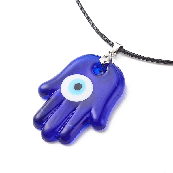 PandaHall Blue Lampwork Evil Eye Pendant Necklace with Waxed Cord for Women, Palm Pattern, Pendant: 57x36x6mm, 17.64~17.72 inch(44.8~45cm)...
PandaHall Blue Lampwork Evil Eye Pendant Necklace with Waxed Cord for Women, Palm Pattern, Pendant: 57x36x6mm, 17.64~17.72 inch(44.8~45cm)...