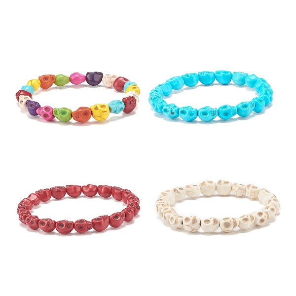 PandaHall Synthetic Turquoise(Dyed) Skull Beaded Stretch Bracelet, Halloween Gemstone Jewelry for Kids, Mixed Color, Inner Diameter: 1-3/4..., Multicolor
PandaHall Synthetic Turquoise(Dyed) Skull Beaded Stretch Bracelet, Halloween Gemstone Jewelry for Kids, Mixed Color, Inner Diameter: 1-3/4..., Multicolor