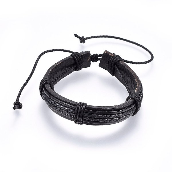 PandaHall Leather Cord Bracelets, with Waxed Cord, Black, 2 inch(5cm)~3-1/8 inch(8cm) Leather Black
PandaHall Leather Cord Bracelets, with Waxed Cord, Black, 2 inch(5cm)~3-1/8 inch(8cm) Leather Black