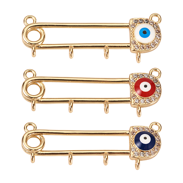 PandaHall 3Pcs 3 Colors Rack Plating Brass Micro Pave Cubic Zirconia Brooch Finding, Real 18K Gold Plated Kilt Pins with Enamel Evil Eye & 4..., Multicolor
PandaHall 3Pcs 3 Colors Rack Plating Brass Micro Pave Cubic Zirconia Brooch Finding, Real 18K Gold Plated Kilt Pins with Enamel Evil Eye & 4..., Multicolor