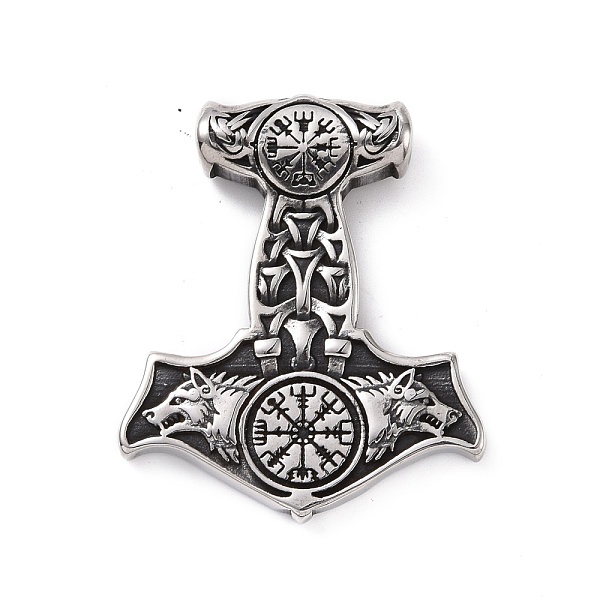 PandaHall 304 Stainless Steel Pendants, Thor's Hammer, Antique Silver, 48x40.5x7mm, Hole: 5mm 304 Stainless Steel Others
PandaHall 304 Stainless Steel Pendants, Thor's Hammer, Antique Silver, 48x40.5x7mm, Hole: 5mm 304 Stainless Steel Others