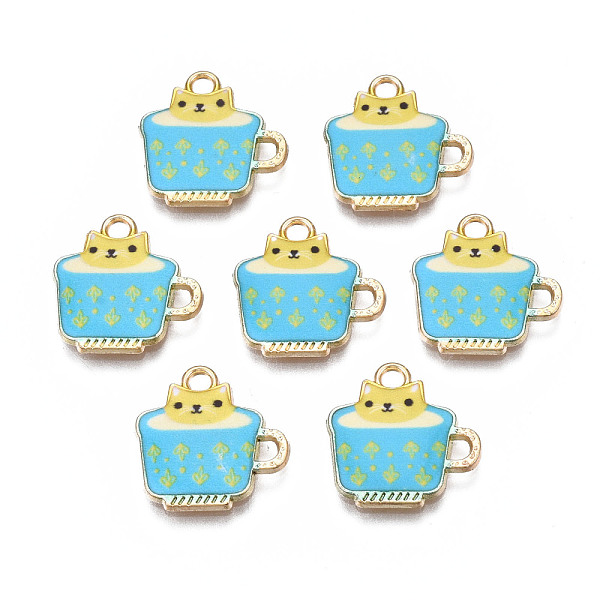 PandaHall Rack Plating Alloy Enamel Charms, Free & Nickel Free & Lead Free, Cup with Cat, Dark Turquoise, 15x15x1.9mm, Hole: 1.8mm...
PandaHall Rack Plating Alloy Enamel Charms, Free & Nickel Free & Lead Free, Cup with Cat, Dark Turquoise, 15x15x1.9mm, Hole: 1.8mm...