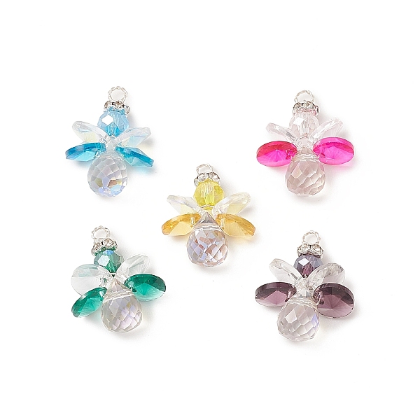 PandaHall 5Pcs 5 Color Glass Pendants, with Silver Copper Wire Wrapped, Angel Charms, Mixed Color, 23x18x8mm, Hole: 2.4mm, 1Pc/color..., Multicolor
PandaHall 5Pcs 5 Color Glass Pendants, with Silver Copper Wire Wrapped, Angel Charms, Mixed Color, 23x18x8mm, Hole: 2.4mm, 1Pc/color..., Multicolor