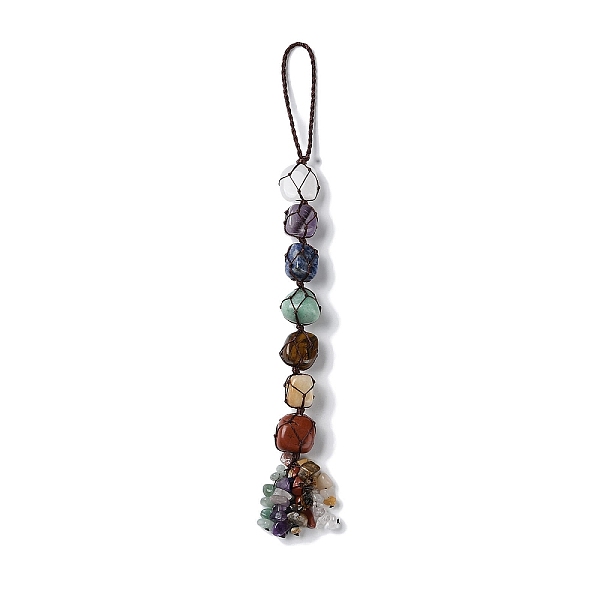 PandaHall 7 Chakra Nuggets Natural Gemstone Pouch Pendant Decoration, Braided Thread and Gemstone Chip Tassel Hanging Ornaments, 248mm Mixed...
PandaHall 7 Chakra Nuggets Natural Gemstone Pouch Pendant Decoration, Braided Thread and Gemstone Chip Tassel Hanging Ornaments, 248mm Mixed...