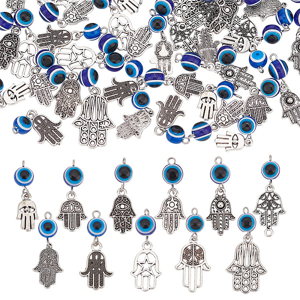 PandaHall 6 Sets 11 Styles Blue Evil Eye Resin Alloy Pendants, Religion, Hamsa Hand Charms, Antique Silver, 30~38mm, Pendant...
PandaHall 6 Sets 11 Styles Blue Evil Eye Resin Alloy Pendants, Religion, Hamsa Hand Charms, Antique Silver, 30~38mm, Pendant...