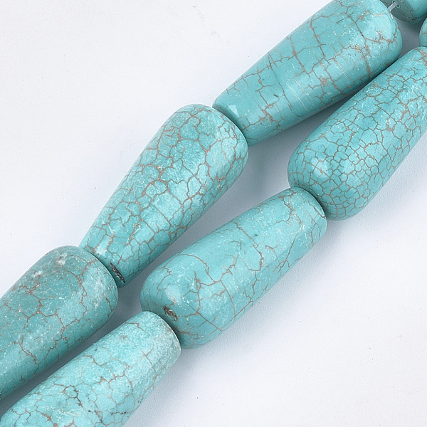 PandaHall Natural Howlite Beads Strands, Dyed & Heated, Turquoise, Teardrop, 39~41x18~18.5mm, Hole: 1mm, about 10pcs/strand, 15.5 inch...
PandaHall Natural Howlite Beads Strands, Dyed & Heated, Turquoise, Teardrop, 39~41x18~18.5mm, Hole: 1mm, about 10pcs/strand, 15.5 inch...
