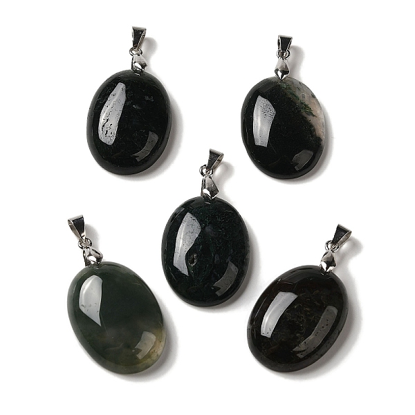 PandaHall Natural Moss Agate Pendants, Oval Charms with Rack Plating Platinum Plated Brass Snap on Bails, 30x21.5~22x6~6.5mm, Hole: 6x4mm...
PandaHall Natural Moss Agate Pendants, Oval Charms with Rack Plating Platinum Plated Brass Snap on Bails, 30x21.5~22x6~6.5mm, Hole: 6x4mm...