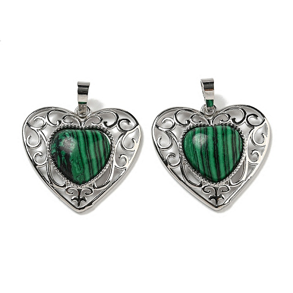 PandaHall Synthetic Malachite Peach Love Heart Pendants, Rack Plating Brass Hollow Heart Charms, Cadmium Free & Lead Free, 29.5x30.5x7.5mm...
PandaHall Synthetic Malachite Peach Love Heart Pendants, Rack Plating Brass Hollow Heart Charms, Cadmium Free & Lead Free, 29.5x30.5x7.5mm...