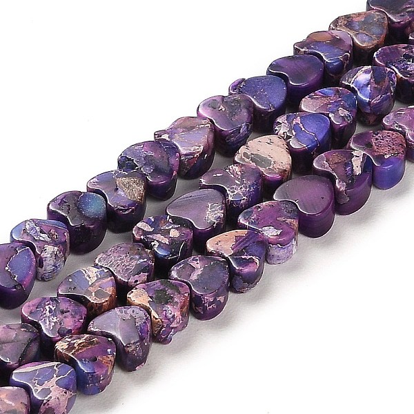PandaHall Synthetic Regalite/Imperial Jasper/Sea Sediment Jasper Beads Strands, Dyed, Heart, Purple, 5x6x3~3.5mm, Hole: 1.2mm, about...
PandaHall Synthetic Regalite/Imperial Jasper/Sea Sediment Jasper Beads Strands, Dyed, Heart, Purple, 5x6x3~3.5mm, Hole: 1.2mm, about...