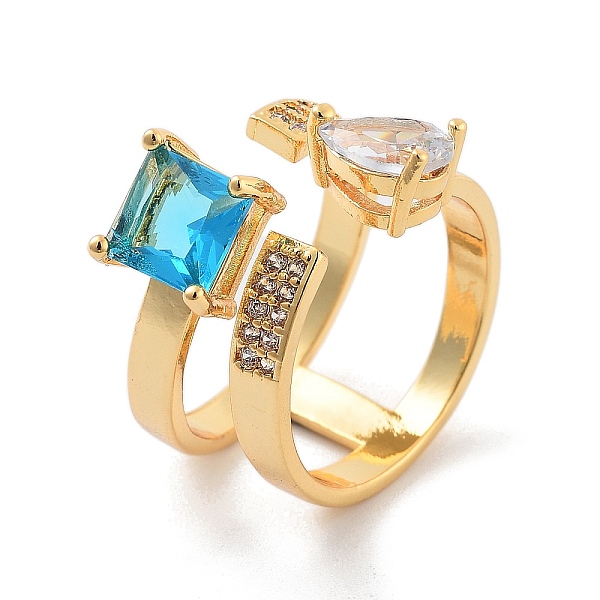 PandaHall Brass with Cubic Zirconia Open Cuff Rings, Dodger Blue, US Size 5(15.7mm) Brass+Cubic Zirconia Square
PandaHall Brass with Cubic Zirconia Open Cuff Rings, Dodger Blue, US Size 5(15.7mm) Brass+Cubic Zirconia Square