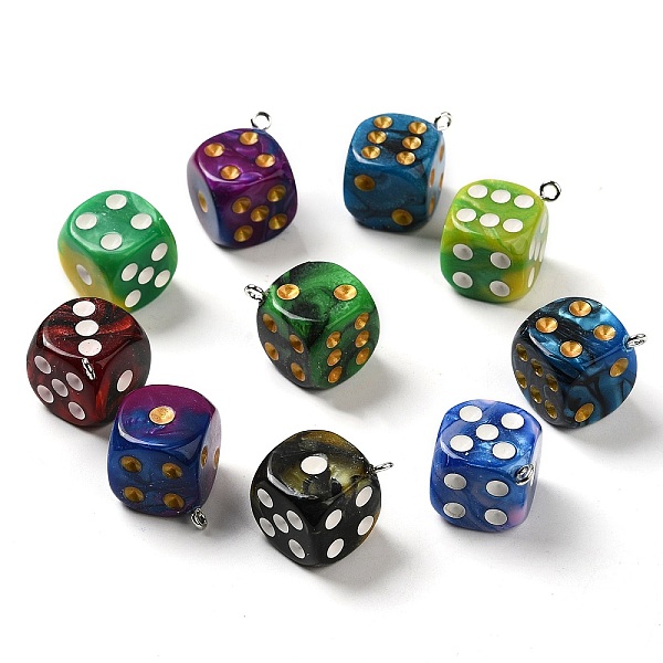 PandaHall Gradient Color Opaque Acrylic Pendants, Dice Charms with Platinum Plated Iron Loops, Mixed Color, 26x21.5x21.5mm, Hole: 2mm..., Multicolor
PandaHall Gradient Color Opaque Acrylic Pendants, Dice Charms with Platinum Plated Iron Loops, Mixed Color, 26x21.5x21.5mm, Hole: 2mm..., Multicolor