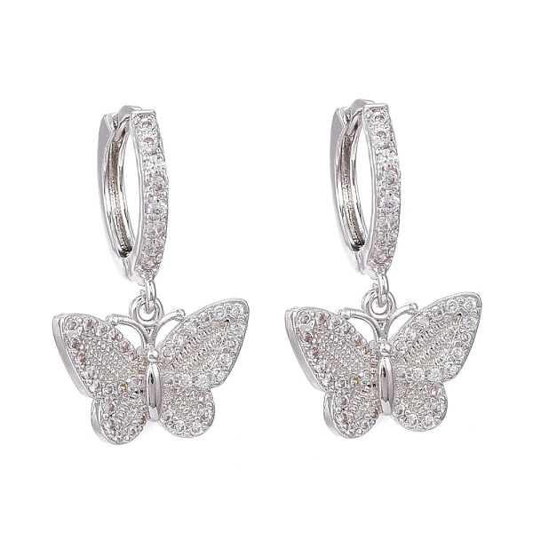 PandaHall Brass Micro Pave Clear Cubic Zirconia Huggie Hoop Earrings, Long-Lasting Plated, Butterfly, Real Platinum Plated, 25mm, Pin: 1mm...
PandaHall Brass Micro Pave Clear Cubic Zirconia Huggie Hoop Earrings, Long-Lasting Plated, Butterfly, Real Platinum Plated, 25mm, Pin: 1mm...
