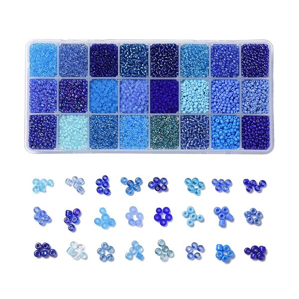PandaHall 600G 24 Colors Glass Seed Beads, Round, Mixed Color, 8/0, 3~4x2~3mm, Hole: 0.8~1mm, 25g/color Glass Multicolor
PandaHall 600G 24 Colors Glass Seed Beads, Round, Mixed Color, 8/0, 3~4x2~3mm, Hole: 0.8~1mm, 25g/color Glass Multicolor