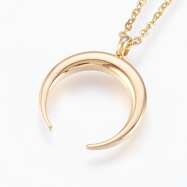 PandaHall 304 Stainless Steel Pendant Necklaces, Double Horn/Crescent Moon, Real 18K Gold Plated, 17.99 inch(45.7cm), 1.5mm 304 Stainless...
PandaHall 304 Stainless Steel Pendant Necklaces, Double Horn/Crescent Moon, Real 18K Gold Plated, 17.99 inch(45.7cm), 1.5mm 304 Stainless...