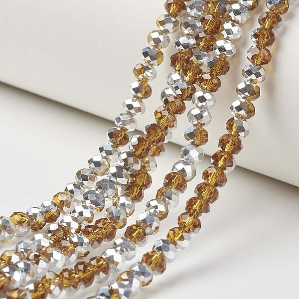 PandaHall Electroplate Transparent Glass Beads Strands, Half Silver Plated, Faceted, Rondelle, Dark Goldenrod, 8x6mm, Hole: 1mm, about..., Gold
PandaHall Electroplate Transparent Glass Beads Strands, Half Silver Plated, Faceted, Rondelle, Dark Goldenrod, 8x6mm, Hole: 1mm, about..., Gold