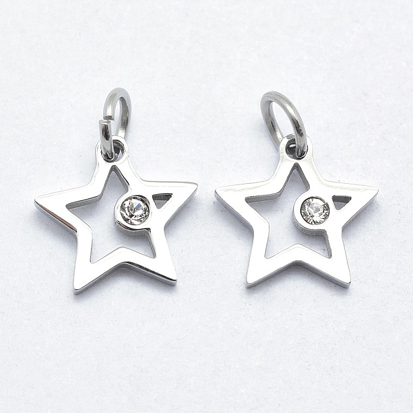PandaHall 316 Surgical Stainless Steel Pendants, with Cubic Zirconia, Long-Lasting Plated, Star, Clear, Stainless Steel Color, 14x14x2mm...
PandaHall 316 Surgical Stainless Steel Pendants, with Cubic Zirconia, Long-Lasting Plated, Star, Clear, Stainless Steel Color, 14x14x2mm...