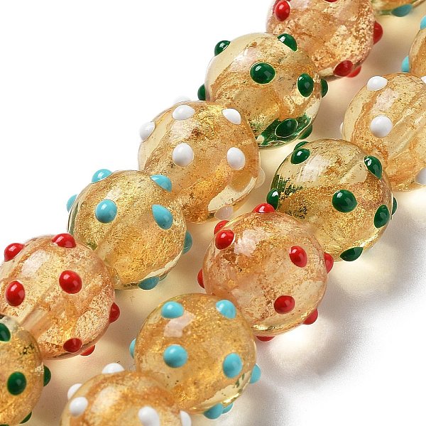 PandaHall Handmade Bumpy Lampwork Beads Strands, with Gold Powder, Enamel Style, Round, Colorful, 12mm, Hole: 2.2mm, about 30pcs/strand...
PandaHall Handmade Bumpy Lampwork Beads Strands, with Gold Powder, Enamel Style, Round, Colorful, 12mm, Hole: 2.2mm, about 30pcs/strand...