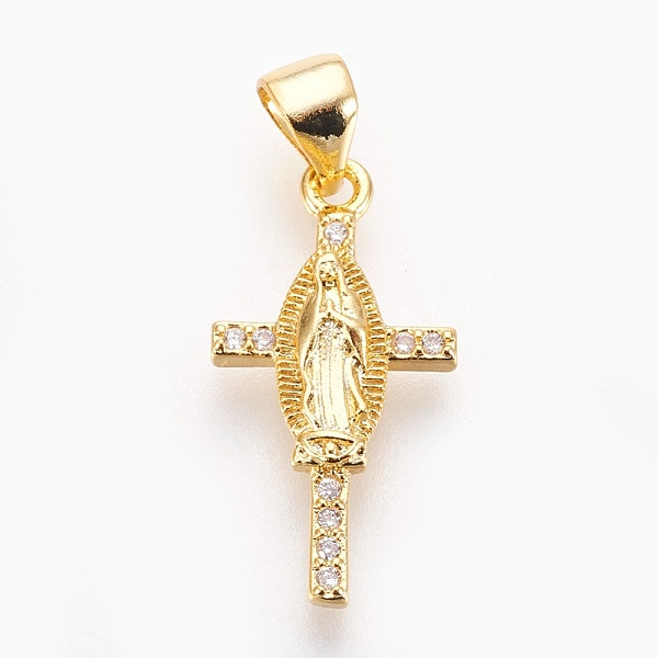 PandaHall Brass Micro Pave Cubic Zirconia Pendants, Lead Free & Cadmium Free & Nickel Free, Long-Lasting Plated, Cross with Virgin Mary..., Clear
PandaHall Brass Micro Pave Cubic Zirconia Pendants, Lead Free & Cadmium Free & Nickel Free, Long-Lasting Plated, Cross with Virgin Mary..., Clear