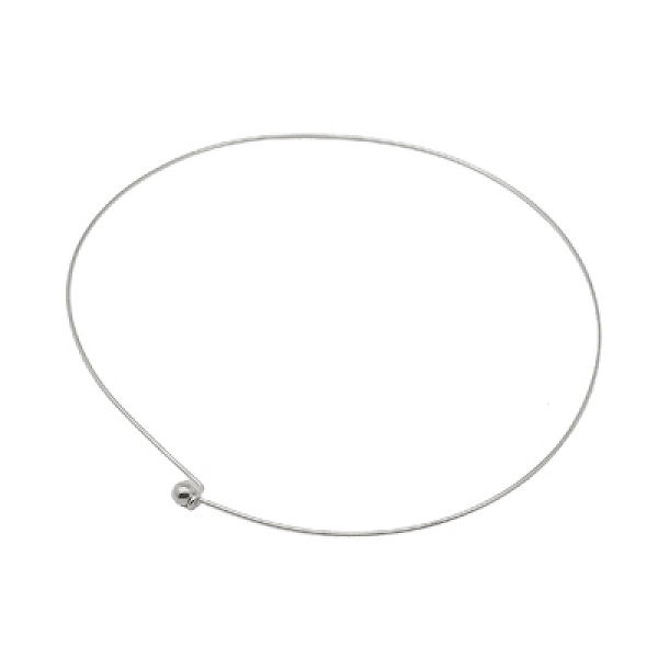 PandaHall Brass Necklace Making, Rigid Necklaces, Silver Color Plated, Size: necklace: about 145mm inner diameter, wire: about 1.3mm Brass
PandaHall Brass Necklace Making, Rigid Necklaces, Silver Color Plated, Size: necklace: about 145mm inner diameter, wire: about 1.3mm Brass