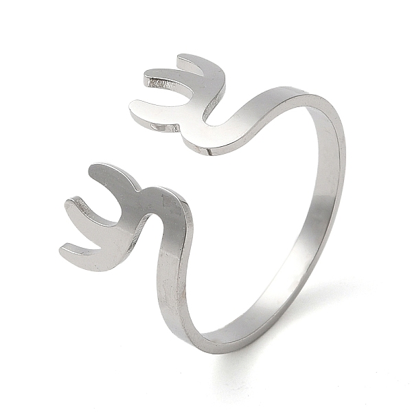 PandaHall 304 Stainless Steel Cuff Rings, Hollow Open Finger Ring for Women, Christmas Antler Shape, Stainless Steel Color, US Size 8 1/2...
PandaHall 304 Stainless Steel Cuff Rings, Hollow Open Finger Ring for Women, Christmas Antler Shape, Stainless Steel Color, US Size 8 1/2...