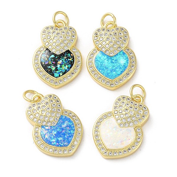 PandaHall Valentine's Day Brass Micro Pave Clear Cubic Zirconia Pendants, with Synthetic Opal, Real 18K Gold Plated, Heart Charms, Mixed..., Multicolor
PandaHall Valentine's Day Brass Micro Pave Clear Cubic Zirconia Pendants, with Synthetic Opal, Real 18K Gold Plated, Heart Charms, Mixed..., Multicolor