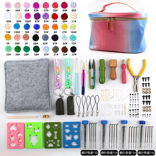 PandaHall DIY 70 Colors Wool Felt Needle Felting Kit, with Storage Bags for Beginners, Mixed Color, 22x16x15cm Wool Multicolor
PandaHall DIY 70 Colors Wool Felt Needle Felting Kit, with Storage Bags for Beginners, Mixed Color, 22x16x15cm Wool Multicolor