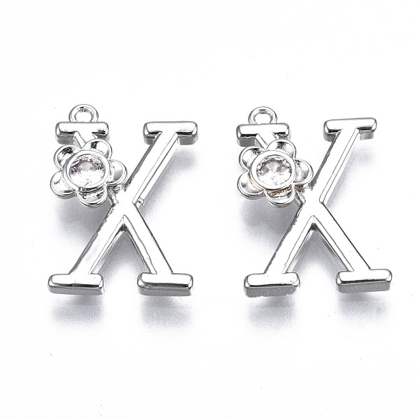 PandaHall Brass Pendants, with Rhinestones, Alphabet, Platinum, Letter.X, 18x12x2.5mm, Hole: 1mm Brass+Rhinestone Letter X
PandaHall Brass Pendants, with Rhinestones, Alphabet, Platinum, Letter.X, 18x12x2.5mm, Hole: 1mm Brass+Rhinestone Letter X
