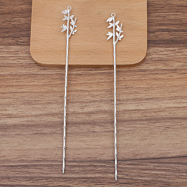 PandaHall DIY Jewelry Accessories, Bamboo Leaf Alloy Hair Stick Findings, with Loop, Silver, 142x15mm Alloy
PandaHall DIY Jewelry Accessories, Bamboo Leaf Alloy Hair Stick Findings, with Loop, Silver, 142x15mm Alloy