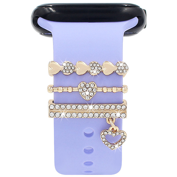 PandaHall Alloy Rhinestone Watch Band Charms Set, Watch Band Decorative Ring Loops, Heart, Golden, Inner Diameter: 2.2x0.35cm, 3pcs/set...
PandaHall Alloy Rhinestone Watch Band Charms Set, Watch Band Decorative Ring Loops, Heart, Golden, Inner Diameter: 2.2x0.35cm, 3pcs/set...