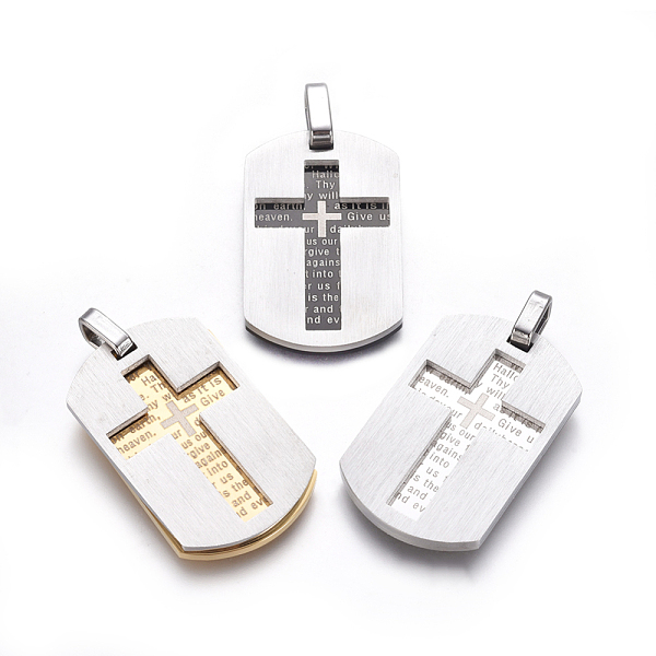 PandaHall 304 Stainless Steel Pendants, Rectangle with Lord's Prayer Cross, Mixed Color, 36x19x3mm, Hole: 4mm 304 Stainless Steel Rectangle
PandaHall 304 Stainless Steel Pendants, Rectangle with Lord's Prayer Cross, Mixed Color, 36x19x3mm, Hole: 4mm 304 Stainless Steel Rectangle